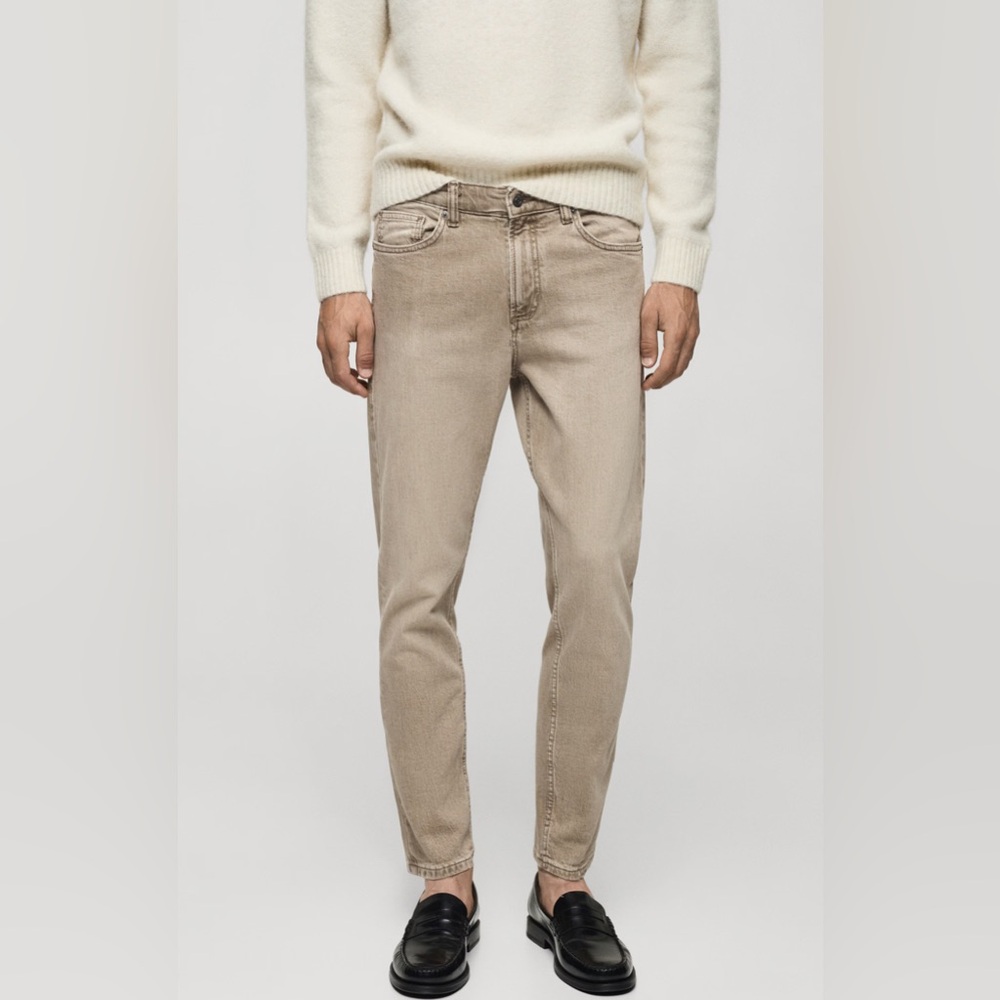 Men's Mango Tan  Tapered Jeans